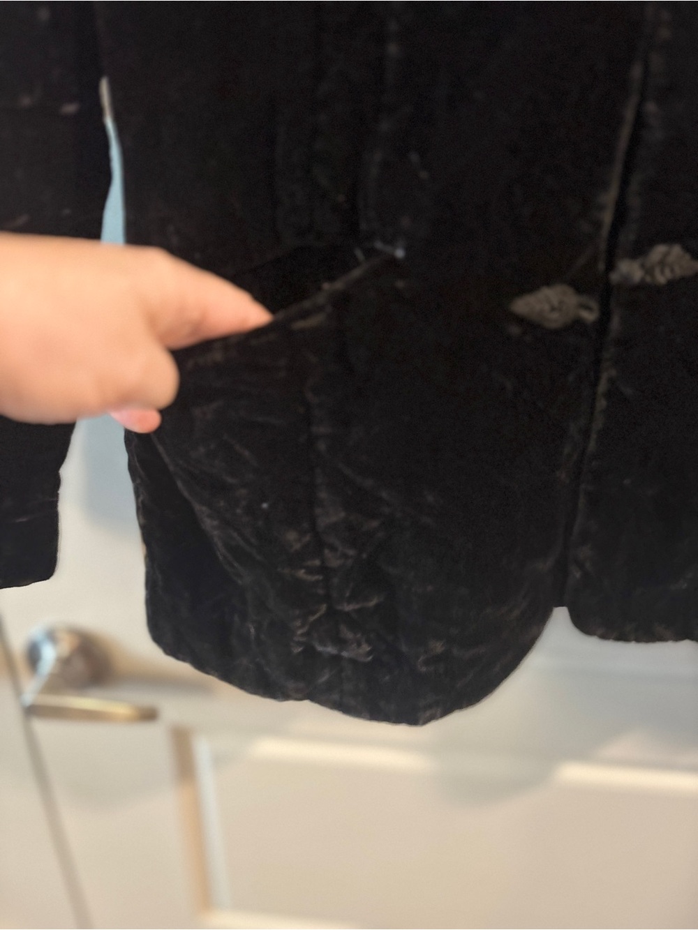Coldwater Creek Black Velvet Asian-Inspired Jacket Size Medium - Picture 5 of 14